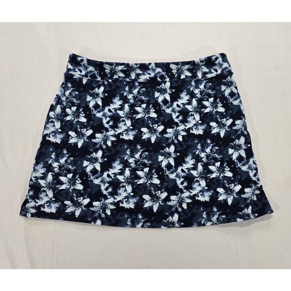 Tranquility Colorado Clothing Floral Skort Women M Navy Blue Athleisure Athletic